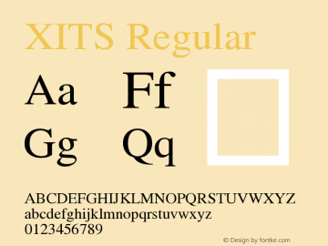 XITS Version 1.108 Font Sample