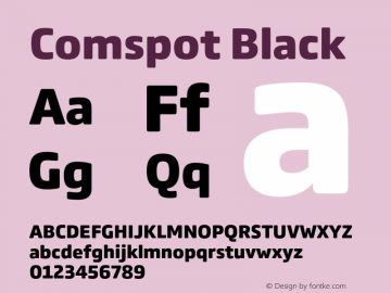 Comspot Black Version 1.002;PS 1.2;hotconv 1.0.88;makeotf.lib2.5.647800图片样张