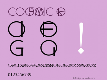 COSMIC Version 1.00 March 24, 2017, initial release Font Sample