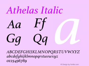 Athelas-Italic Version 1.004图片样张