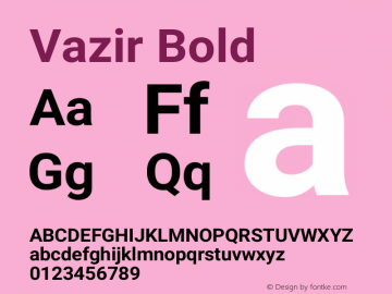 Vazir Bold Version 10.0.0-alpha Font Sample