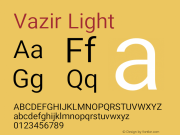 Vazir Light Version 10.0.0-alpha Font Sample
