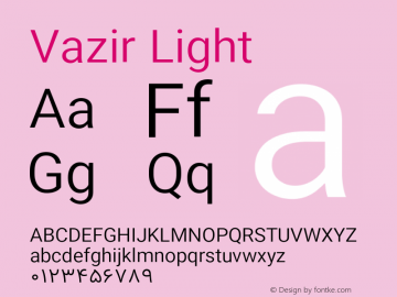 Vazir Light Version 10.0.0-alpha Font Sample