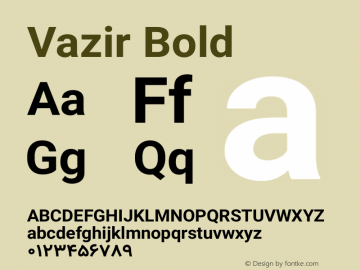 Vazir Bold Version 10.0.0-alpha Font Sample