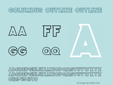 Columbus Outline  Font Sample