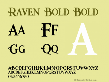 Raven Bold Version 1.000 Font Sample