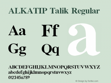 ALKATIP Talik Version 6.00 November 5, 2016图片样张
