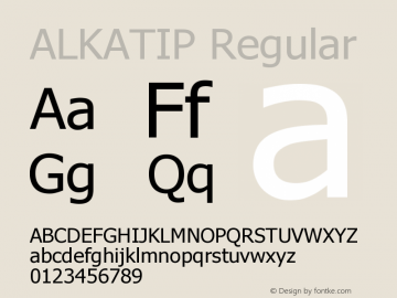 ALKATIP Version 6.00 November 5, 2016 Font Sample