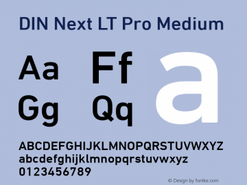 DIN Next LT Pro Medium Version 1.20 Font Sample