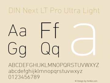 DIN Next LT Pro UltraLight Version 1.20图片样张