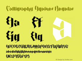 Calligraphy Aquiver Regular Version 1.0 Font Sample