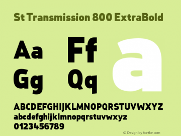 St Transmission 800 ExtraBold Version 1.000; Fonts for Free; vk.com/fontsforfree图片样张