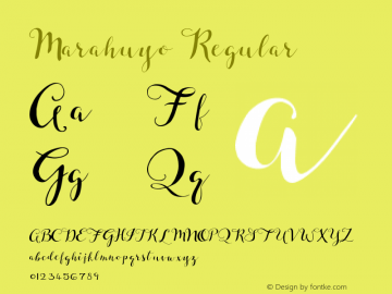 Marahuyo Version 1.00 August 3, 2015, initial release Font Sample