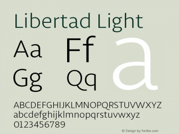 Libertad-Light Version 1.000 Font Sample