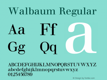 Walbaum Regular 1.0 Font Sample