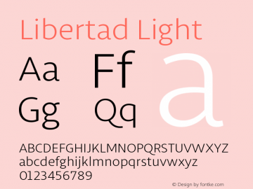 Libertad-Light Version 1.000 Font Sample