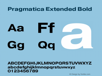 Pragmatica Extended Bold Version 2.000 Font Sample