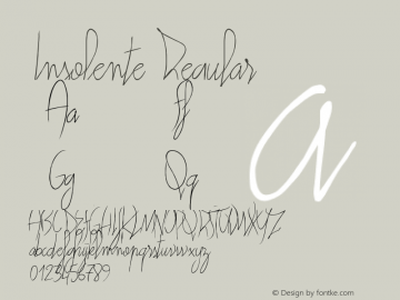 Insolente Version 4.000 Font Sample