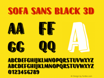 Sofa Sans Black 3D Version 1.054;PS 001.054;hotconv 1.0.88;makeotf.lib2.5.64775图片样张