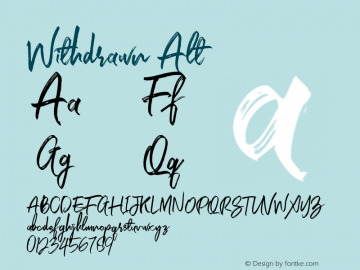 Withdrawn-Alt 1.000 Font Sample