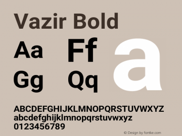 Vazir Bold Version 10.0.0-beta Font Sample
