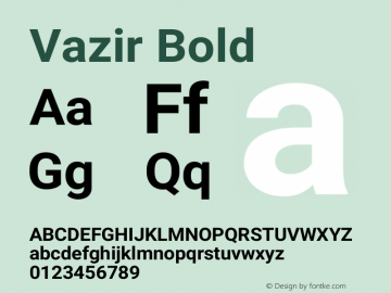 Vazir Bold Version 10.0.0-beta Font Sample