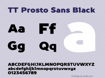 TTProstoSans-Black Version 1.000 2014 initial release图片样张
