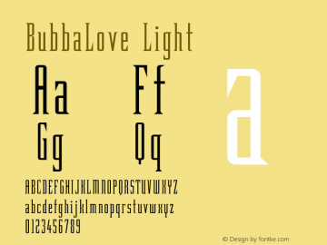 BubbaLove Light Altsys Fontographer 4.0.2 97.5.24图片样张