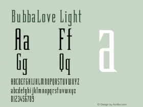 BubbaLove Light 001.000 Font Sample