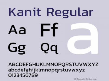 Kanit Version 1.001 Font Sample