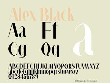 Alex Black Version 1.000 Font Sample