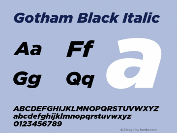 Gotham-BlackItalic Version 2.201 Pro图片样张