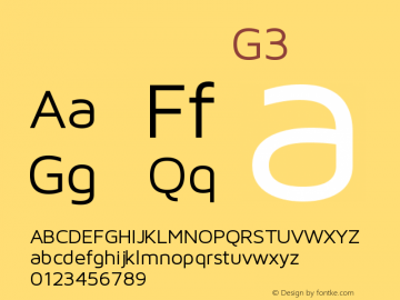 系统字体 常规体 G3 图片样张