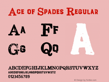 Ace of Spades Regular Version 1.000 Font Sample