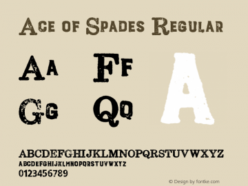 Ace of Spades Regular Version 1.000;PS 001.000;hotconv 1.0.88;makeotf.lib2.5.64775图片样张