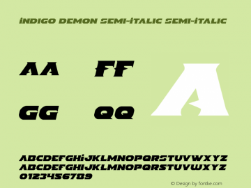 Indigo Demon Semi-Italic Version 1.0; 2017图片样张