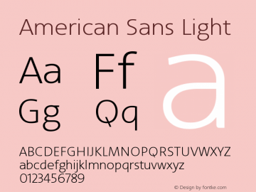 AmericanSans-Light Version 001.002 Font Sample