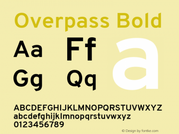 Overpass Bold Version 3.000;DELV;Overpass; ttfautohint (v1.5) Font Sample