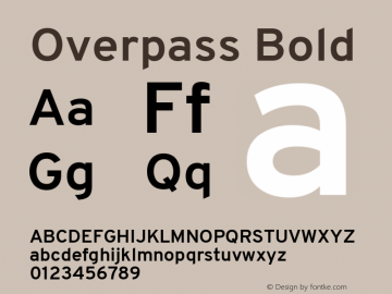 Overpass Bold Version 3.000;DELV;Overpass; ttfautohint (v1.5) Font Sample