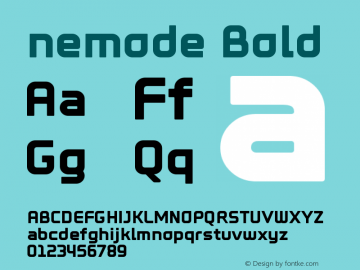 nemode-Bold Version 1.000 Font Sample