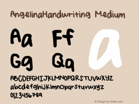 AngelinaHandwriting Version 001.000图片样张