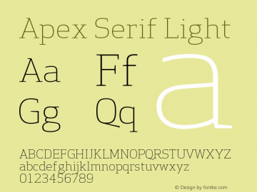 ApexSerif-Light Version 5.000;PS 001.001;hotconv 1.0.38图片样张