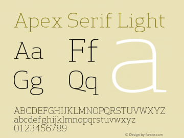 ApexSerif-Light Version 5.000;PS 001.001;hotconv 1.0.38图片样张