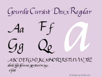 Gourdie Cursive Deux Version 1.0; May 28, 2000 Font Sample