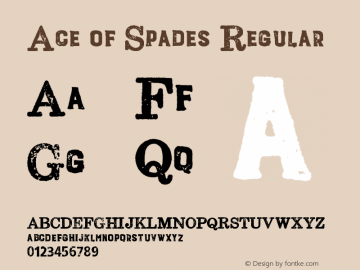 Ace of Spades Regular Version 1.000;PS 001.000;hotconv 1.0.88;makeotf.lib2.5.64775 Font Sample