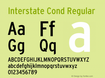 Interstate-RegularCond 001.000 Font Sample