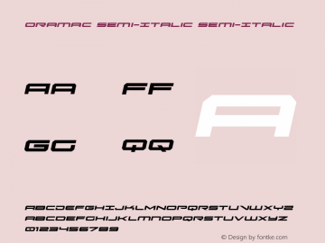 Oramac Semi-Italic Version 2.0; 2016 Font Sample