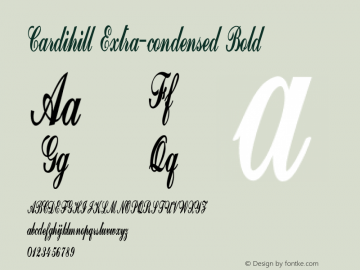 Cardihill-ExtracondensedBold Version 1.000 Font Sample