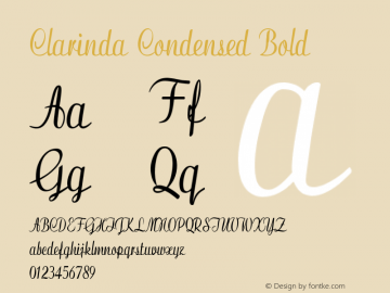 Clarinda-CondensedBold Version 1.000图片样张