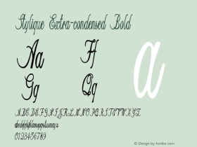 Stylique-ExtracondensedBold Version 1.000 Font Sample